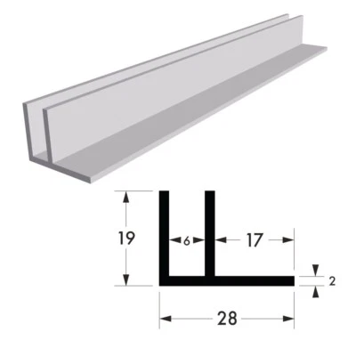 ALUMINIUM CHANNEL  F PROFILE   - Image 1 of 2
