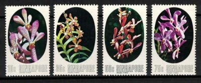 SINGAPORE 1976 FLOWERS ORCHIDS ARANDA HYBRID COMP. SET 4 STAMPS SC#247-250 MINT - Image 1 of 3