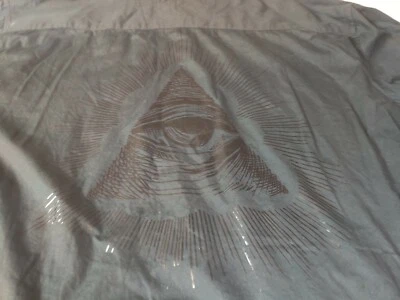 Camisa Rocawear Para Hombres Grande Alta 4X Manga Larga Negra Botón Illuminati Ojo Triángulo Foto 1 de 4