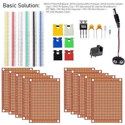 CRYSTAL SYSTEM 10 Pcs 5x7cm (2x3in) DIY PCB Prototyping Perf Circuit Boards Breadboards US