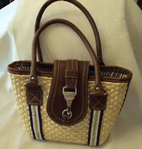 Nuova borsa di paglia CHAPS, borsa a mano borsa a molla taglia media chiusura magnetica L@@K - Foto 1 di 7