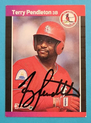 TERRY PENDLETON Signed 1989 Donruss #230 St. Louis Cardinals Autograph Auto Card - Image 1 of 3