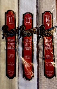 AIDA CLOTH-REGENCY CROSS STITCH-11 COUNT AND 14 COUNT- 15" X 18"-3 PIECES - Picture 1 of 1