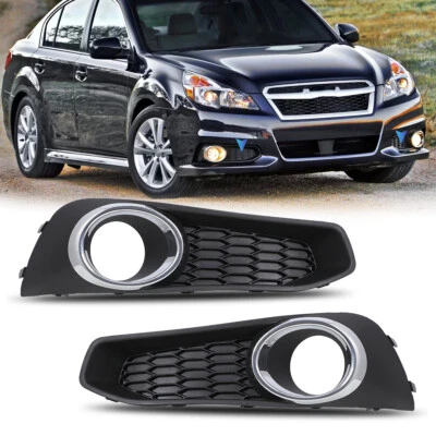 Pair Fog Light Bezel Trim Set For 2013-2014 Subaru Legacy Front Lamp Covers L&R - Image 1 of 4