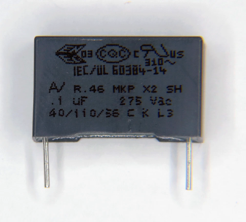 KEMET Entstörkondensator X2 0,1µF 275 V~ MKP-Folien Kondensator Netzfilter 0,1uF RM15