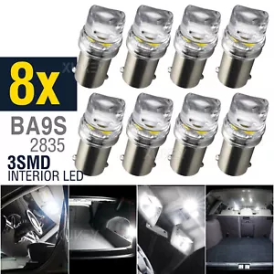 8pcs 12V 6000K White BA9S T4W 3SMD LED Car Indoor Lighting Bulbs - Picture 1 of 10