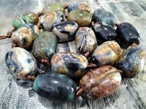 Natural Fire Agate, Barrel, 18-19x13mm , Approx 18 pce , Free post Oz Seller - Foto 1 di 4