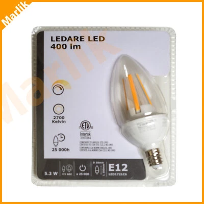Ikea Ledare E12 LED Candle Bulb 400 Lm, Dimmable, 2700 K, 5.3 W, 403.888.10, NEW - Image 1 of 2