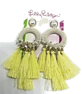 Pendientes Lilly Pulitzer Suns Out llamativos en crema Fraiche 774 - Imagen 1 de 3