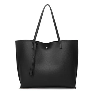 Tassel Tote Leather Bag for Women, Ladies Large Capacity Fashion Shoulder Handba - Picture 1 of 7