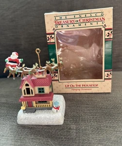 Adorno de Navidad vintage en la azotea de Santa trineo volador reno 1984 - Imagen 1 de 5