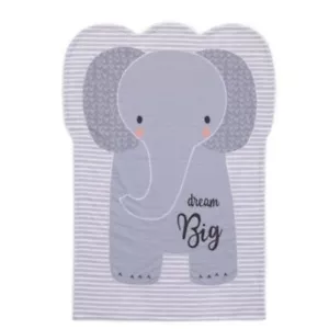 Little Love by NoJo Emma the Elephant - Grey and White Knit Shaped Baby Blanket - Picture 1 of 2
