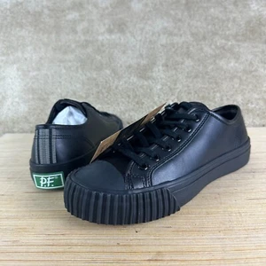 PF Flyers Womens 8.5 Lo Sandlot Shoes Black leather lace low NEW - Picture 1 of 11