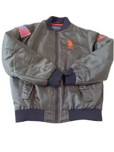 Kid's U.S. Polo Assn. Green Nylon Bomber Jacket Youth Large 14-16 - Picture 1 of 12