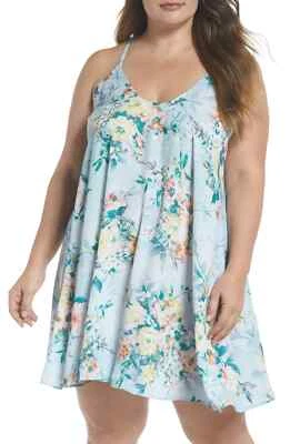 Plus Size Women's Becca Etc Femme Flora Cover-Up Dress Size 2X Blue - Image 1 of 2