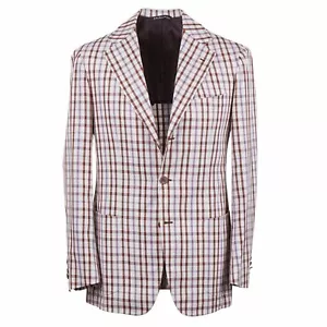 Orazio Luciano Layered Check Superfine Cotton Sport Coat 38R (Eu 48) - Picture 1 of 11