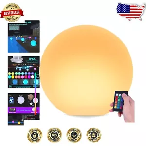 Floating 12-Inch RGB LED Ball Light - Ambiance for Pools, Nurseries & Parties - Picture 1 of 9