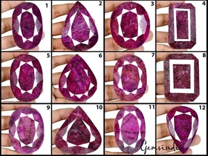 1.8 Kg/12 Pcs Natural Madagascar Pink Red Ruby Mixed Cut Wholesale Gemstones Lot - Picture 1 of 12