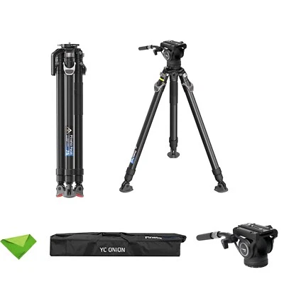 YC Onion PINETA Peak Carbon Fiber Tripod with 75mm Bowl Head+FH75 Fluid Head - Image 1 of 4
