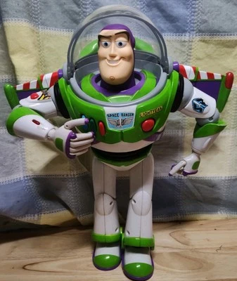 老式 1999 年 Thinkway 玩具总动员 2 会说话的朋友巴斯光年可动人偶  — 第 1/4 张图片