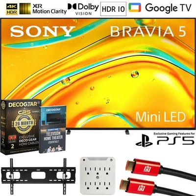 Sony BRAVIA 5 75" Mini LED 4K HDR Google TV (2025) + Extended Protection Plan - Image 1 of 4