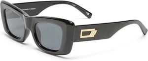 Le Specs Dopamin Sonnenbrille schwarz/gold Retro Unisex 50 mm rechteckiges Gestell - neu im Karton - Bild 1 von 7