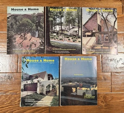 Lot of 5 House & Home Magazines, 1969, MCM Architecture Interior Decor Retro - Image 1 of 4