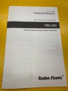 Realistic TRC-222 40 Channel CB Transceiver instruction manual - Picture 1 of 3