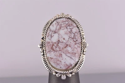 Anillo Carol Brodie Plata Esterlina Púrpura Veado Blanco Ovalado Piedra 925 Talla: 6 Foto 1 de 4