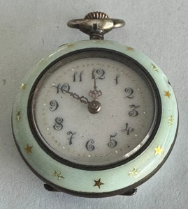 RELOJ BOLSILLO SUIZO VINTAGE DAMAS 29,4 MM ESMALTE .935 PLATA MANTENER EL TIEMPO - Imagen 1 de 10