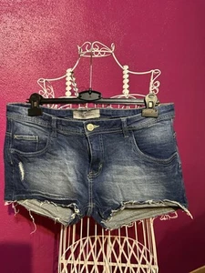 Kurze Hose Short Dunkelblau Vintage Wash Größe 44 Hotpants Damen Jeans Short - Bild 1 von 3