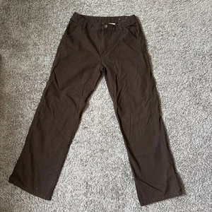 Carhartt Pants Kids 14x26 Dark Brown Straight Size 14 100% Cotton - Picture 1 of 9