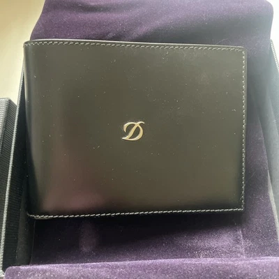 NEW S. T. Dupont Black Leather Wallet with box and authenticity cards - image 1 of 4