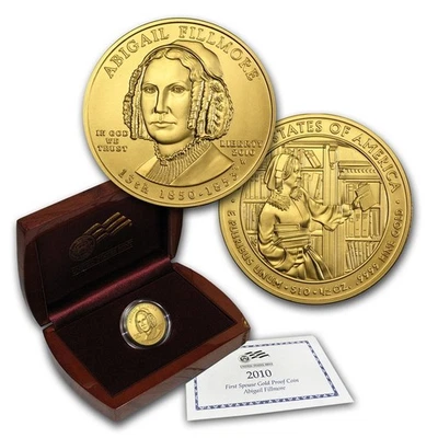 2010-W Abigail Fillmore $10 - 24K Gold - UNC Coin  (w/Box & COA) - Image 1 of 4