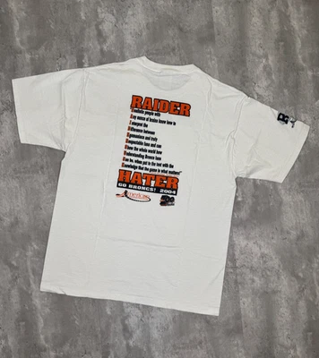 Camiseta De Colección Raider Hater Para Hombre Grande Blanca Denver Broncos Fútbol NFL Y2K Foto 1 de 4