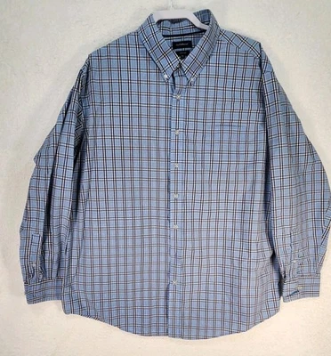 Camisa Croft & Barrow Abotonada Para Hombre XXL Azul Amarillo A Cuadros Manga Larga Foto 1 de 4