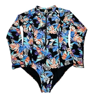 Traje de baño Sea Level para mujer US 10 cabaña manga larga una pieza Tropical Resort - Imagen 1 de 6