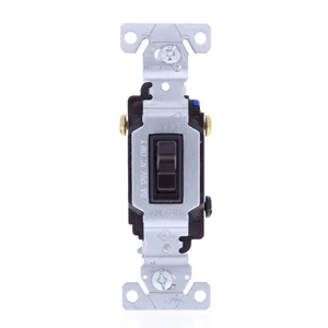 Cooper Black Toggle Wall Light Switch 3-Way 15A 120V Residential Bulk 1303B - Picture 1 of 6