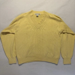 Izod Club Pullover Damen XL gelb V-Ausschnitt bestickt Damen Vintage Baumwolle - Bild 1 von 6