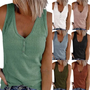 Plus Size Womens Tank Tops Summer Sleeveless Cami Blouse Ladies Vest Tee T Shirt - Picture 1 of 16