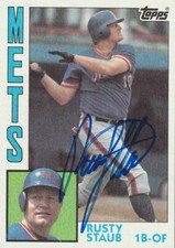 RUSTY STAUB  NEW YORK METS  SIGNED 1984 TOPPS CARD #430