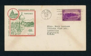 VTG FDI CACHET COVER / POSSESSIONS SERIES / PUERTO RICO 1937 #1 - Picture 1 of 2