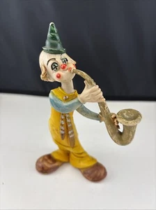 Vintage Clown Figur Italienisch Charles Serouja Resin mit Saxophon Made in Italy - Bild 1 von 8