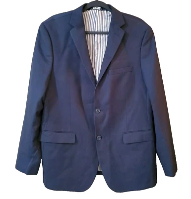 Jaqueta masculina esportiva italiana West End tamanho 42R 36W azul marinho 2 botões bolsos de mídia - Imagem 1 de 4