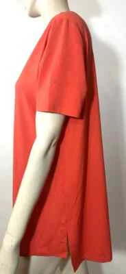 Camiseta túnica Eileen Fisher Petite PM roja Lory viscosa cuello en V nueva con etiquetas $148 Foto 1 de 4