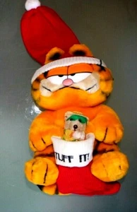 DE COLECCIÓN GARFIELD ""STUFF IT"" FELPA 10 PULGADAS 1981 DAKIN HOLIDAY GATO CON AMIGO - Imagen 1 de 5
