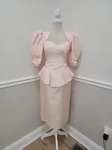Vintage GUNNE SAX by  Jessica Mcclintock Taffeta Peplum Cocktail Dress_As Is - Picture 1 of 15