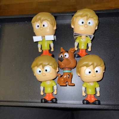 批量 5 件 麦当劳 快乐餐玩具 史酷比 Doo Fred Velma 摇头公仔 收藏品 — 第 1/4 张图片