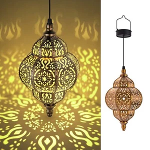 Hanging Solar Lights Outdoor Garden Decor Solar Lantern Waterproof Plastic Mo... - Picture 1 of 8
