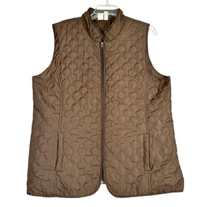 Bobbie Brooks Womens Large (12-14) Brown Quilted Nylon Zip Vest - Picture 1 of 7